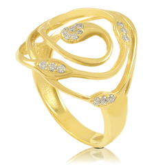 Кольцо в желтом золоте К-616 с бриллиантами